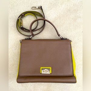 Kate Spade tan and lime crossbody